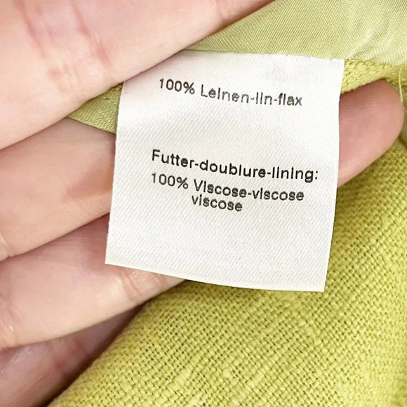Akris Punto Lime Green 100% Linen Zip Front Blazer Jacket Women's Size 6 - Picture 7 of 9